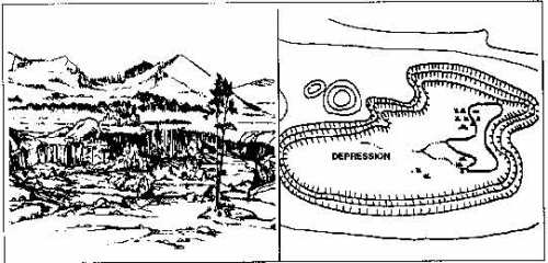 Photograph showing a depression terrain feature
