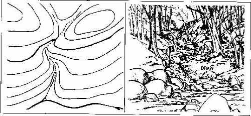 Photograph showing a draw terrain feature